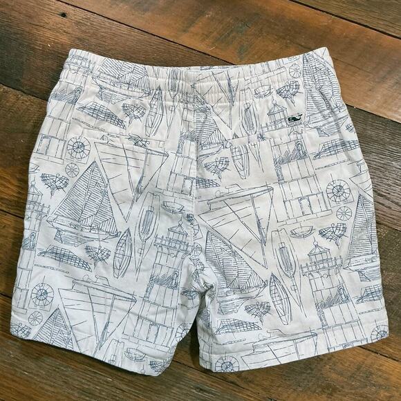 Vineyard Vines Boy’s Breaker Style Shorts Size 14 White and Navy - Picture 2 of 5